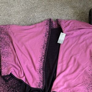 Pink and Black Women's poncho